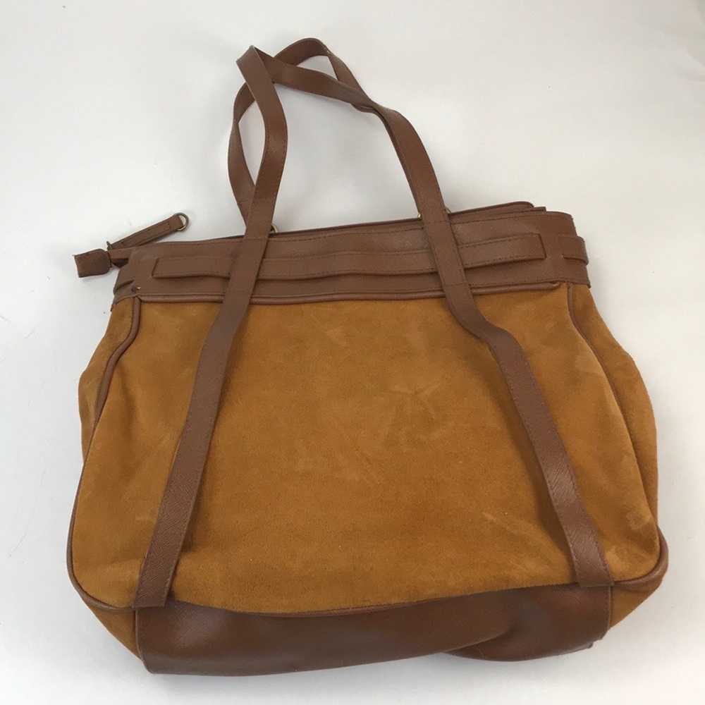 Isaac Mizrahi Brown Leather Suede Handbag